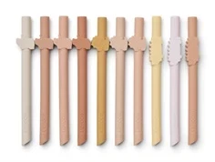 Liewood safari rose multi mix sugerør Badu silikone (10-pack)